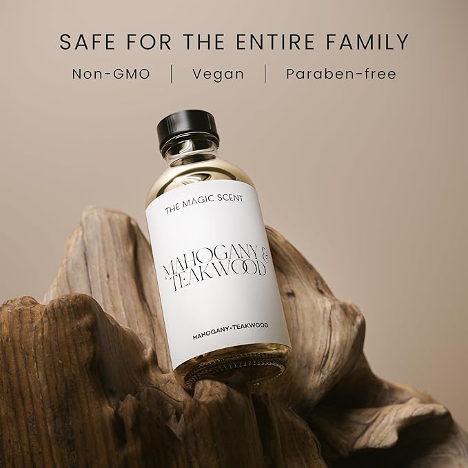 The Magic Scent Mahogany & Teakwood Diffuser Oil - Hotel & Home Luxury Scents Inspired by Abercrombie & Fitch - Diffuser Oil Scents for Home Designed for Use in All Diffusers - 8.5 fl oz, 250 mL