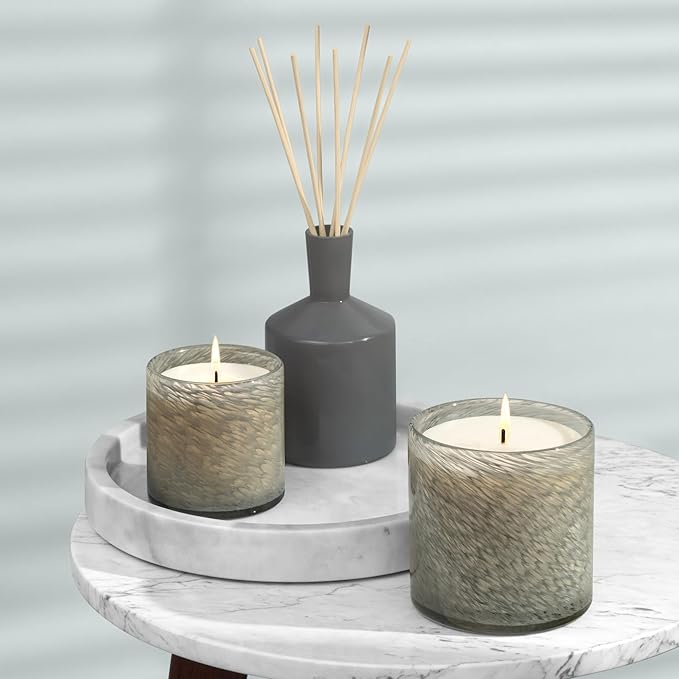 LAFCO New York Signature Candle, Paradiso Fig - 15.5 oz - 90-Hour Burn Time - Reusable, Hand Blown Glass Vessel - Made in The USA