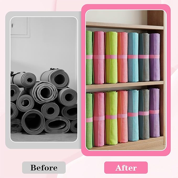 APLZGMG Yoga Mat Strap, One Snap Yoga Mat Slap Band for Keep Mats Tightly Rolled, Elastic One Snap Straps Band
