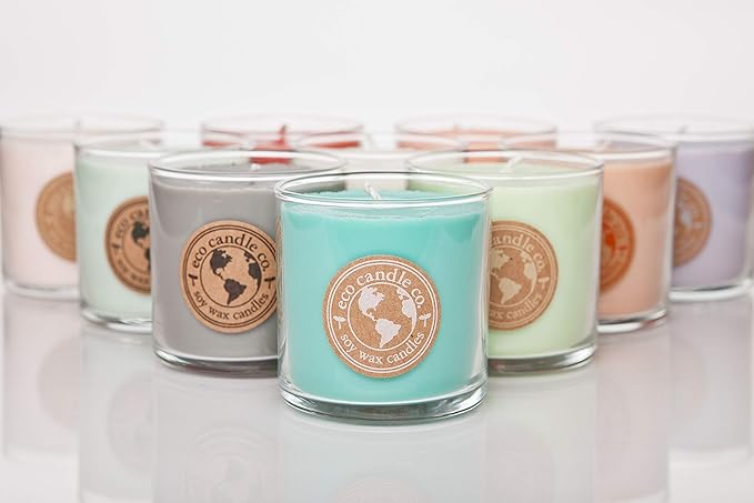 ECO CANDLE CO. Recycled Candle, Sunshower, 18 oz. - Scents of Citrus & Musk - 100% Soy Wax, No Lead, Kraft Paper Label & Lid, Hand Poured, Phthalate Free, Made from Midwest Grown Soybeans
