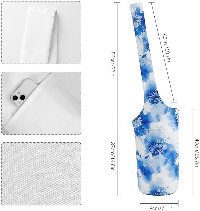 Meaudiwes Yoga Mat Bag for Women, Stylish Yoga Mat Tote Sling Carrier Bag, Long Strap Exercise Mats Totes Sport Storage Bag