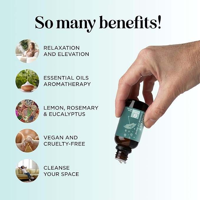 Thieves Myth Essential Oil Blend - Purification Essential Oil Blend for Diffuser of Undiluted Cinnamon Eucalyptus Lemon Rosemary and Clove Essential Oil - Cleansing Aromatherapy Diffuser Oil