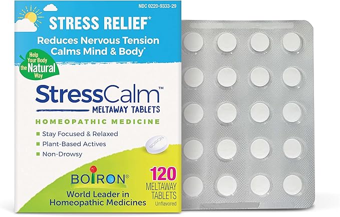 Boiron StressCalm Tablets for Relief of Stress, Anxiousness, Nervousness, Irritability, and Fatigue - 120 Count