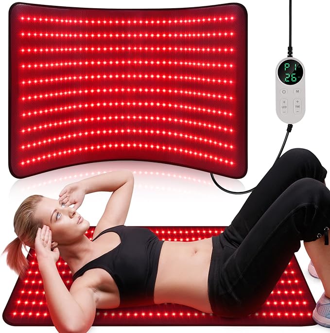 Red Light Therapy Mat for Body, Holiday Birthday Gifts for Women Men, 39’’ x 24’’Large Infrared Light Therapy with Timer, Red Light Panel for Back Belly Shoulder Joint (with Storage Bag)