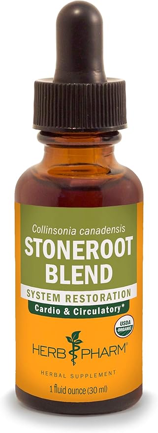 Herb Pharm Certified Organic Stoneroot Blend Liquid Extract for Cardiovascular and Circulatory Support, 1 Oz