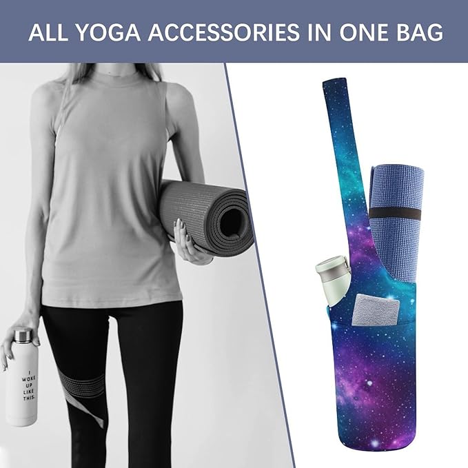 Meaudiwes Large Size Yoga Mat Bag with Long Strap, Yoga Mats Carrier Storage Bag, Exercise Mat Holder Accessories