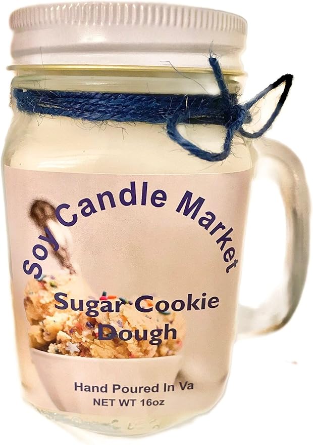 Soy Scented Candles | Handmade & Highly Aromatic Candles Burns Upto 85 Hours in Glass Jar - Perfect for Home Decor, Wedding, Birthday, Dinner (Sugar Cookie Dough, 12 oz)
