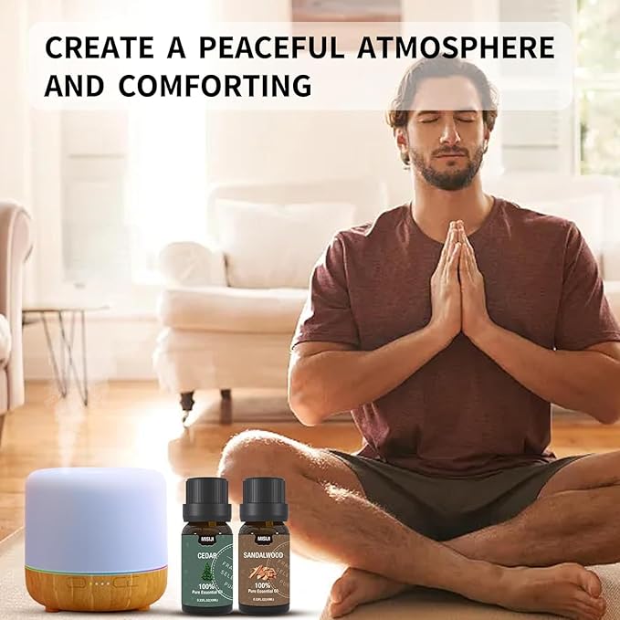 Essential Oils Set-Essential Oils for Diffuser for Home, Diffuser Oils Scents for Aromatherapy,Laundry,Candle&Soap Making,Humidifiers 6 X 10ML
