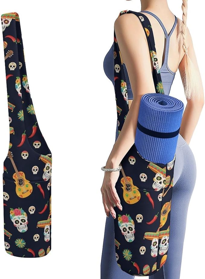 Aiyoolee Women's Portable Yoga Mat Bag Single Shoulder Carrier with Pocket for Gym Yoga Workout Travel
