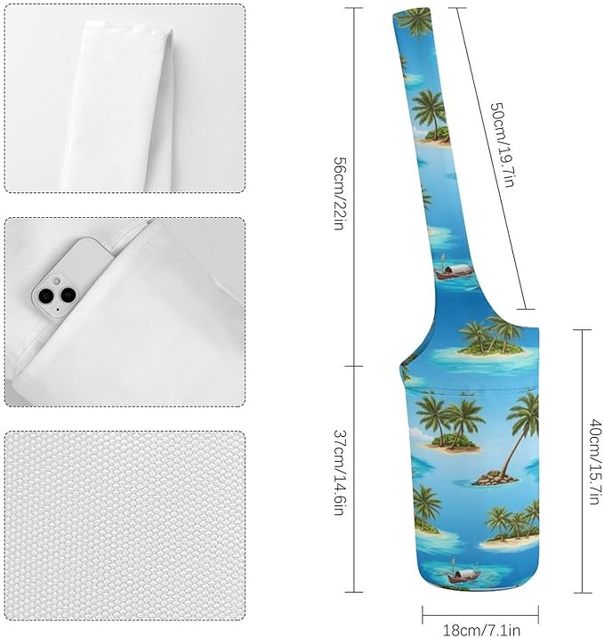 Aiyoolee Fashion Yoga Mat Bag with Large Pocket, Long Tote Yoga Bag Fit Most Mats Accessories