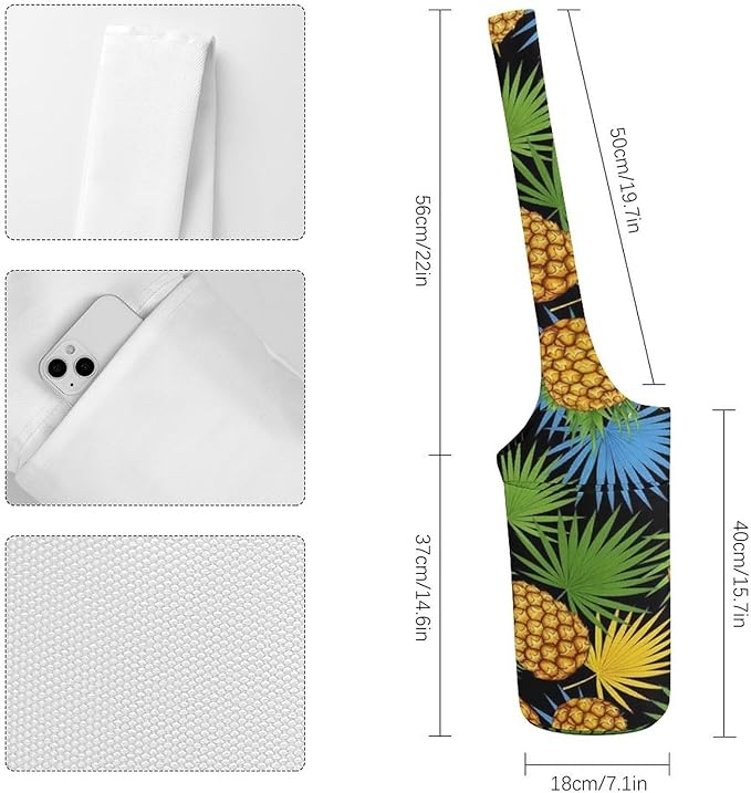 Aiyoolee Single Shoulder Yoga Mat Carrier Bag Portable Spacious with Pocket for Yoga Gym Fitness Travel