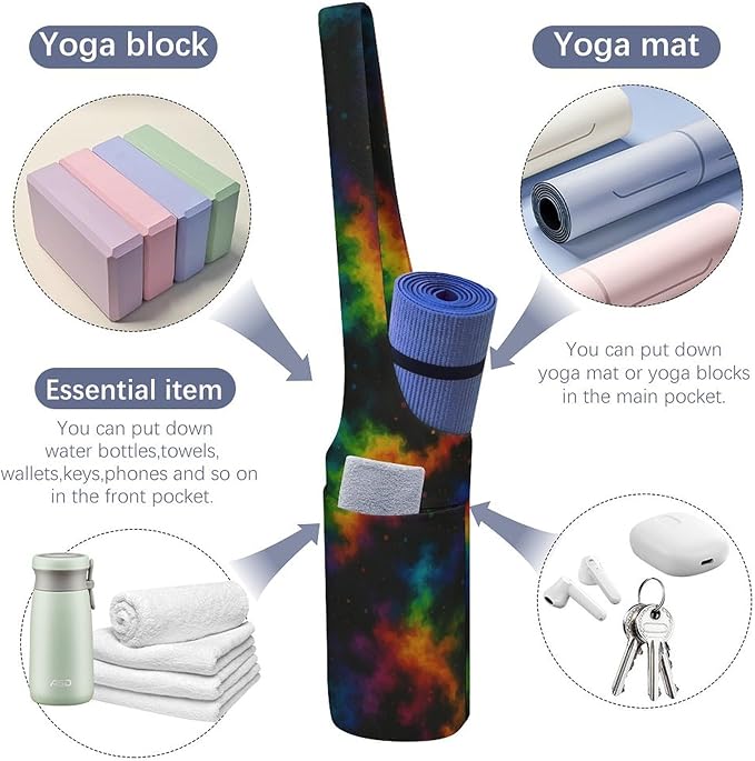 KKdskkds Lovely Pig And HeartYoga Mat Bag Large Opening Long Tote Yoga Mat with Pocket Fit Most Size Mats