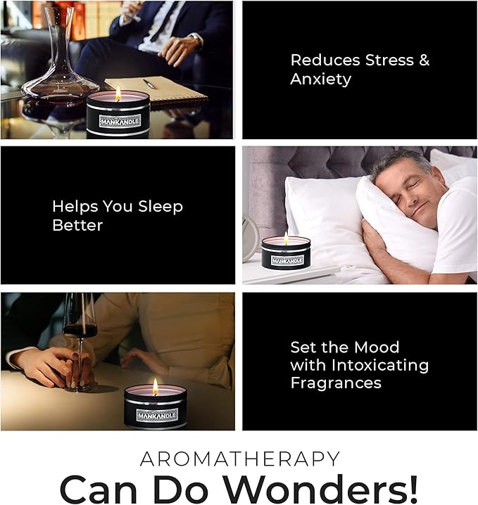 Majestic Zen Aromatherapy Candles for Men Gift Set | 6-Pack Soy Wax Candle with Inspirational Quotes | Stress Relief Candle Set for Relaxation, Aromatherapy Gift Set & Unique Gifts for Him