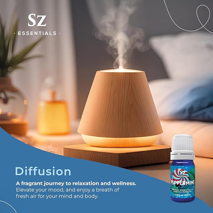 Peppermint Essential Oil – Mentha Piperita – 100% Pure & Natural – Fresh, Cool, & Minty Aroma for Diffuser, Aromatherapy, Perfumery & DIY Blends – Therapeutic Grade – Undiluted – 6.5mL