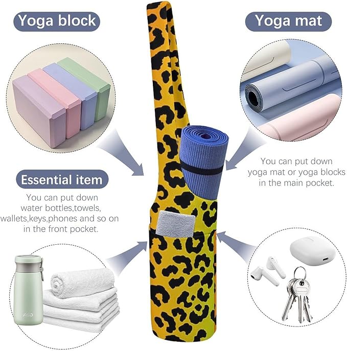 Meaudiwes Large Size Yoga Mat Bag with Long Strap, Yoga Mats Carrier Storage Bag, Exercise Mat Holder Accessories