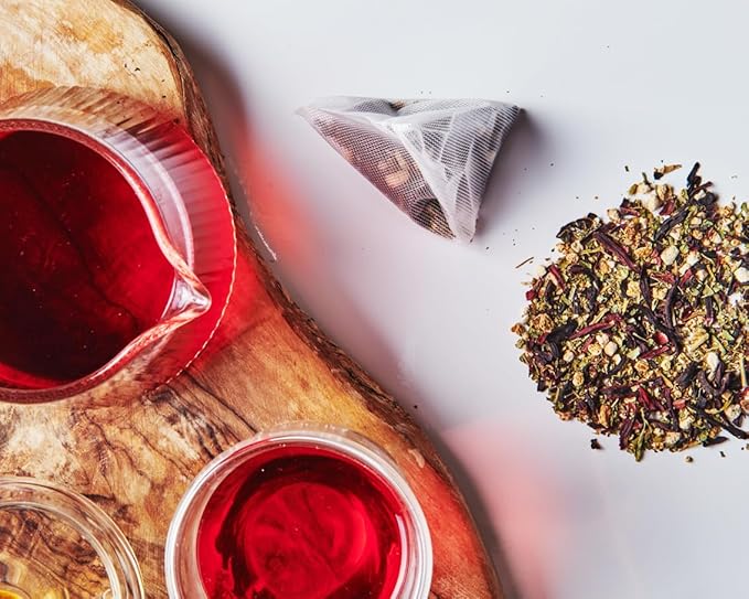 Grace Farms Organic HIBISCUS ORANGE Herbal Tea (100 Enveloped Pyramid Sachets w/String & Tag) | Healthy and Caffeine Free | Organic, Fair Trade and Kosher Certified | Gives Back 100% of Profits