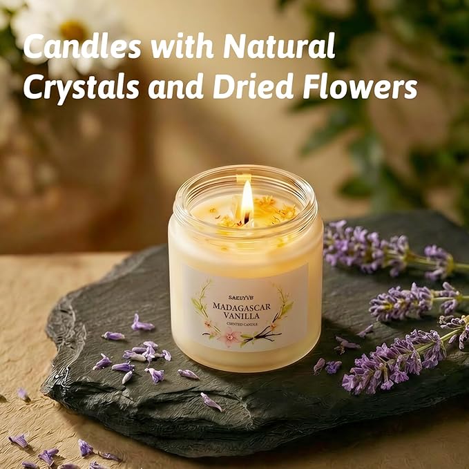 8 Pack Scented Candles for Home,3.5oz Crystal Soy Candles-200 Hour Long Lasting,Aromatherapy Candle Sets for Women Gift,Perfect for Valentine's Day,Mother's Day, Birthdays, Anniversaries