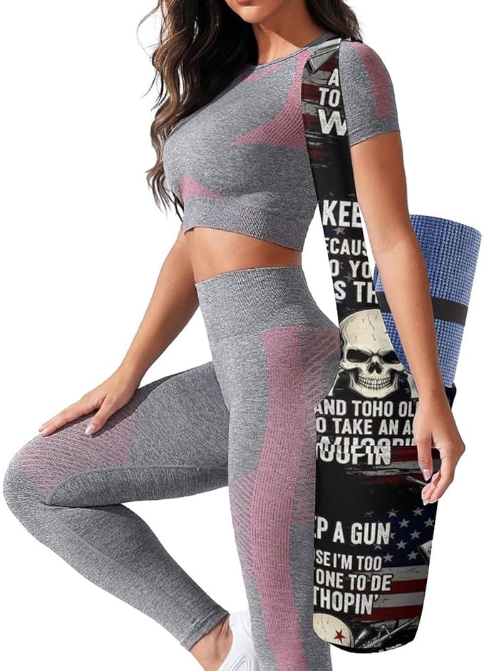 Aiyoolee Portable Yoga Mat Carrier Single Shoulder Bag with Pocket Spacious for Yoga Gym Fitness Travel