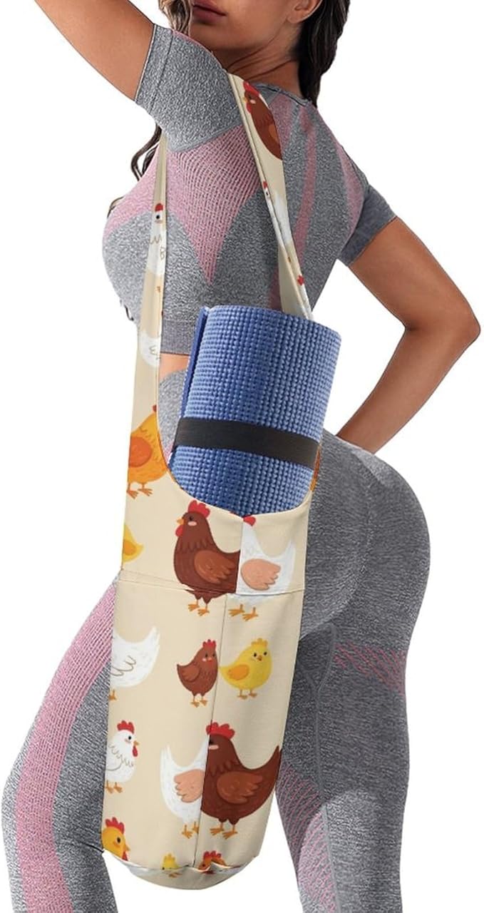 Meaudiwes Large Yoga Mat Bag with Long Strap for Women Yoga Accessories Sports Storage Bags Exercise Mats Tote Sling Carrier Bag