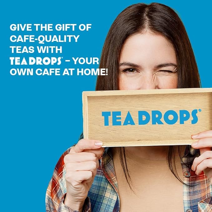 Tea Drops Sampler Box 25 Count | Organic Dissolvable Loose Leaf Tea | Iced or Hot | Microplastic-Free | Naturally Sweetened Organic Chai, Rose Earl Grey, Citrus Ginger, Peppermint, Matcha | 25 Servings - 5 Per Flavor