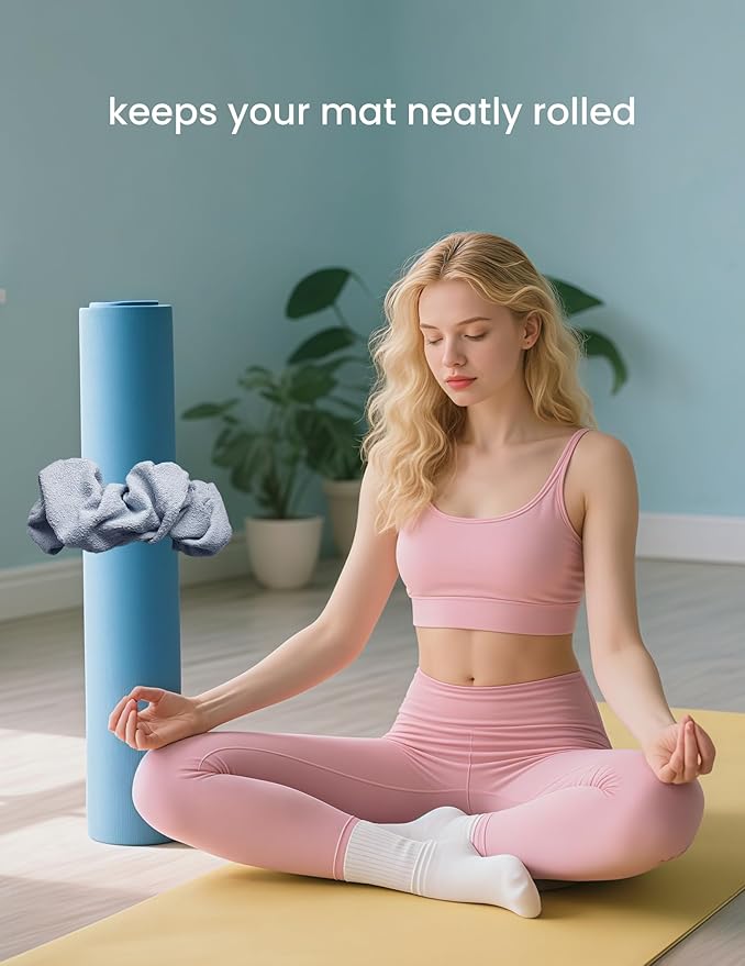 Mirmire Yoga Mat Scrunchie - Holds Your Yoga Mat in Style - Durable & Elasticity Fabric - Fits All Standard Yoga Mats (mat not included)