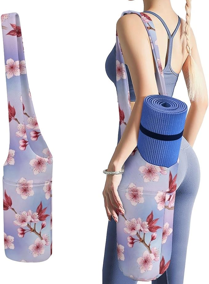 Aiyoolee Yoga Mat Bag for Women with Large Pocket, Yoga Gifts Accessories with Adjustable Shoulder Strap for Workout Stuff