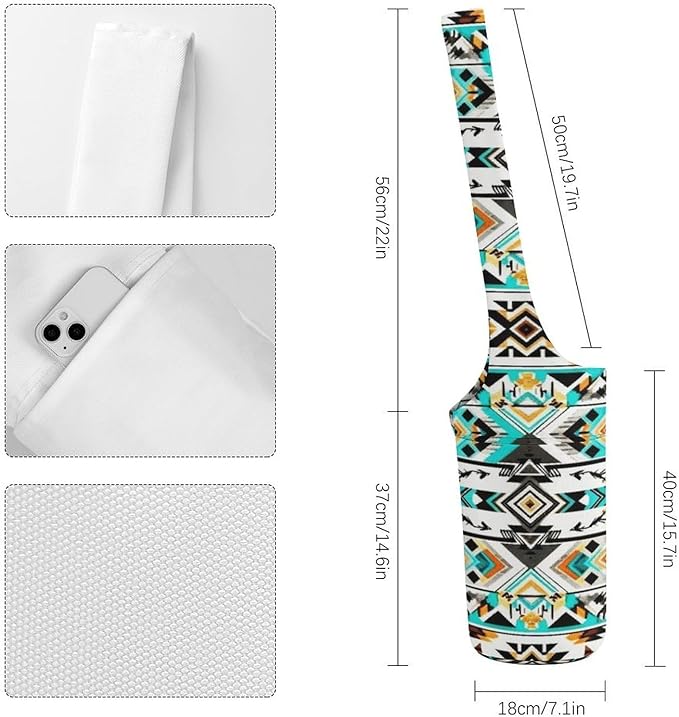 Aiyoolee Yoga Mat Carrier Portable Single Shoulder Strap Bag with Pocket for Gym Yoga Workout Travel