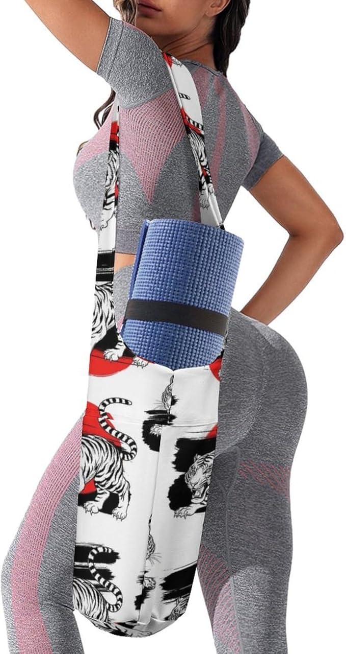 Aiyoolee Fashion Yoga Mat Bag with Large Pocket, Long Tote Yoga Bag Fit Most Mats Accessories