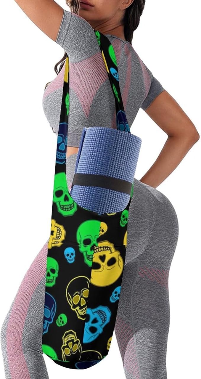 Aiyoolee Spacious Yoga Mat Storage Bag Single Shoulder Portable Carrier with Pocket for Gym Yoga Fitness