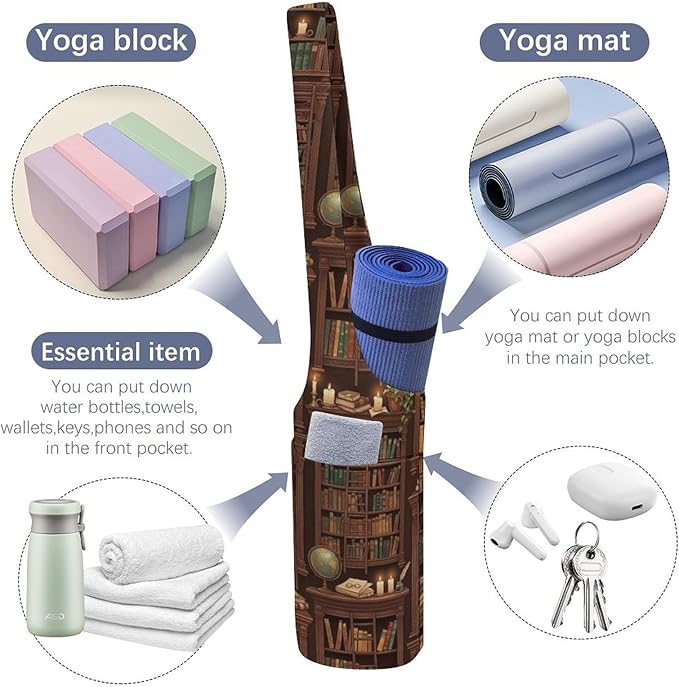 Aiyoolee Yoga Mat Bag for Women with Large Pocket, Yoga Gifts Accessories with Adjustable Shoulder Strap for Workout Stuff