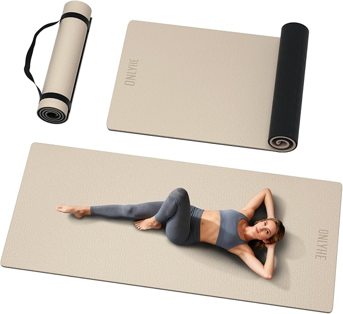 Extra Long & Wide Yoga Mat for Tall Men & Women,76''x32.6''x7mm - High Density TPE Non-Slip Both Sides, Lightweight 1.1kg with Superior Cushioning for gymnastics, Pilates, Home, Workout