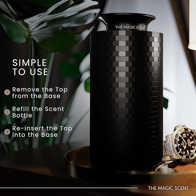 The Magic Scent Mini USB Car Diffuser - Waterless Scent Machine for Home & On-The-Go - Intensity Control & Timer - Waterless Oil Diffuser - Rechargeable Car Air Freshener Diffuser up to 400 sq. ft.