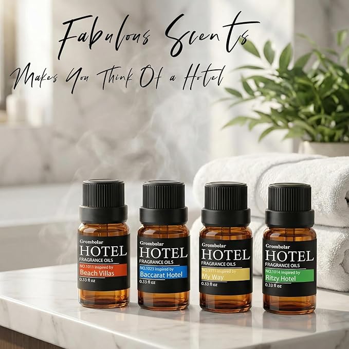 Essential Oils Set-Hotel Collection Diffuser Oil Gift Set,Premium Essential Oil for Diffusers, Home Care, Fragrance, Humidifiers (Hotel-6Pcs Set)