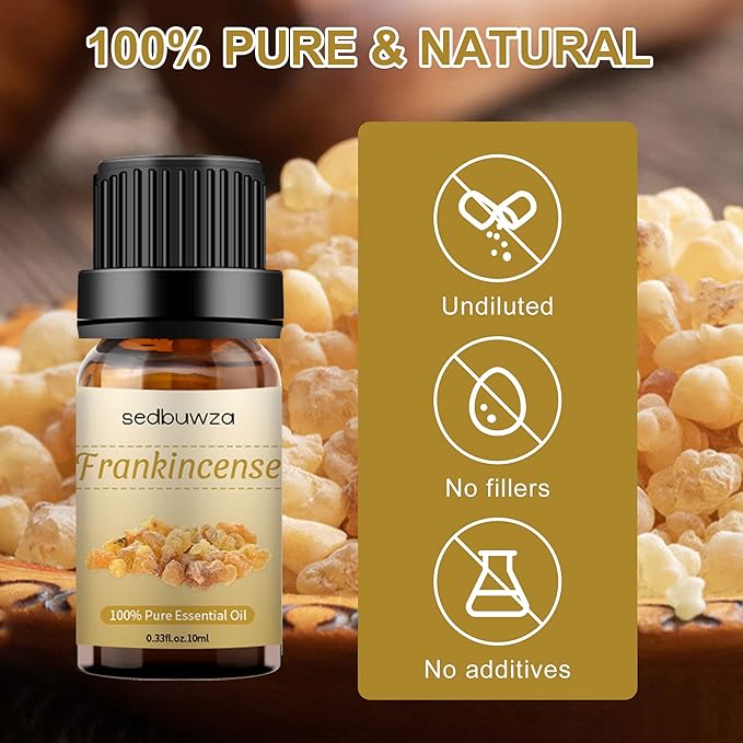 Sedbuwza Frankincense Essential Oil, Pure Organic Frankincense Fragrance Oil for Diffuser, Humidifier, Soap, Candle, Perfume