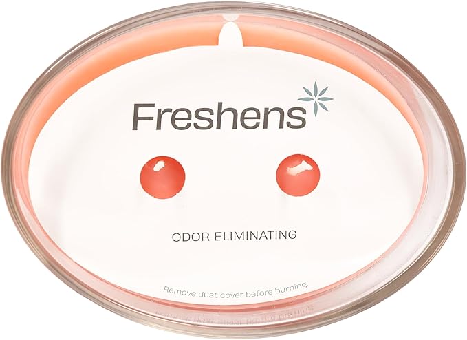Carolina Freshens Papaya Mandarin Odor Eliminating Highly Fragranced Candle for Home Scented, Eliminates 90% of Pet, Smoke, Food and Other Smells Quickly, 2 Wick, 14 oz - Made in The USA