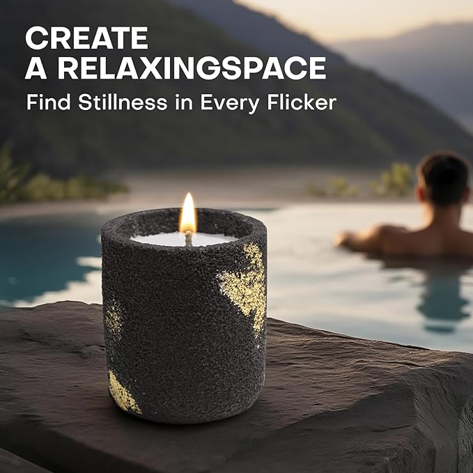 Scented Candles for Home, Soy Wax Candle, Non-Toxic Cement Jar Candles, Stress Relief, Housewarming Gifts, Highly Scented, Home Décor, Black Pepper and Sandalwood