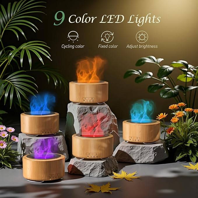 Essential Oil Scent Diffuser for Home: 500ML Large Fragrance Aromatherapy Diffuser for Hotel Office Yoga Room, Mist Humidifier with 9 Colors LED Lights for Kids/Women Home Relaxation,Canary Yellow.