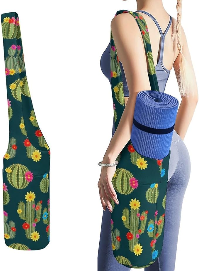 Aiyoolee Yoga Mat Bag for Women with Large Pocket, Yoga Gifts Accessories with Adjustable Shoulder Strap for Workout Stuff