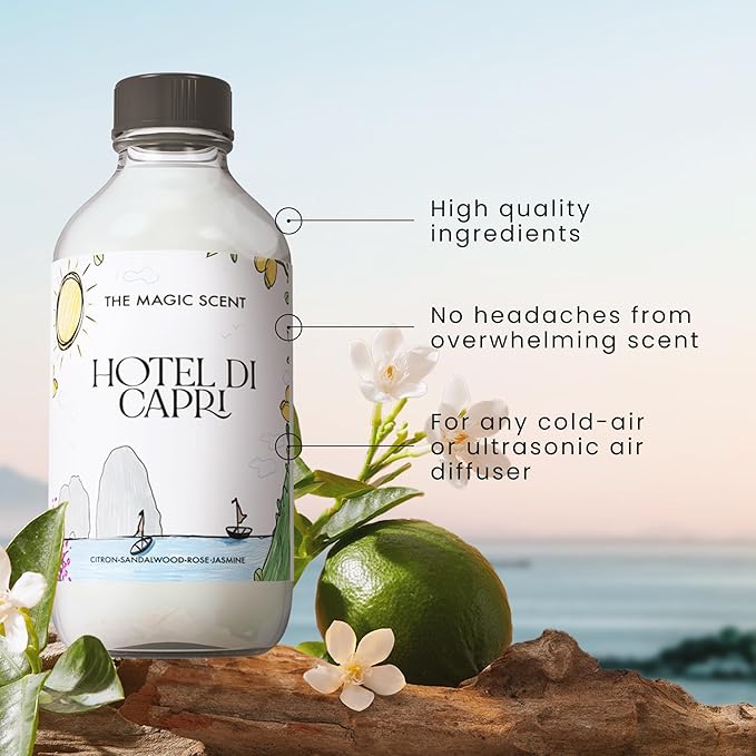 The Magic Scent Hotel Di Capri Hotel Scent Diffuser Oil - Cold-Air & Ultrasonic Fragrance Oil for Diffuser Inspired by Capri, Italy - Essential Oils for Diffusers Aromatherapy - 4 fl oz, 120 mL