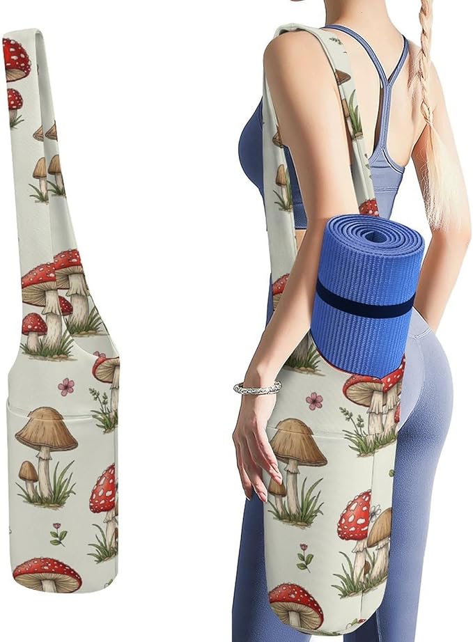 Meaudiwes Large Size Yoga Mat Bag with Long Strap, Yoga Mats Carrier Storage Bag, Exercise Mat Holder Accessories