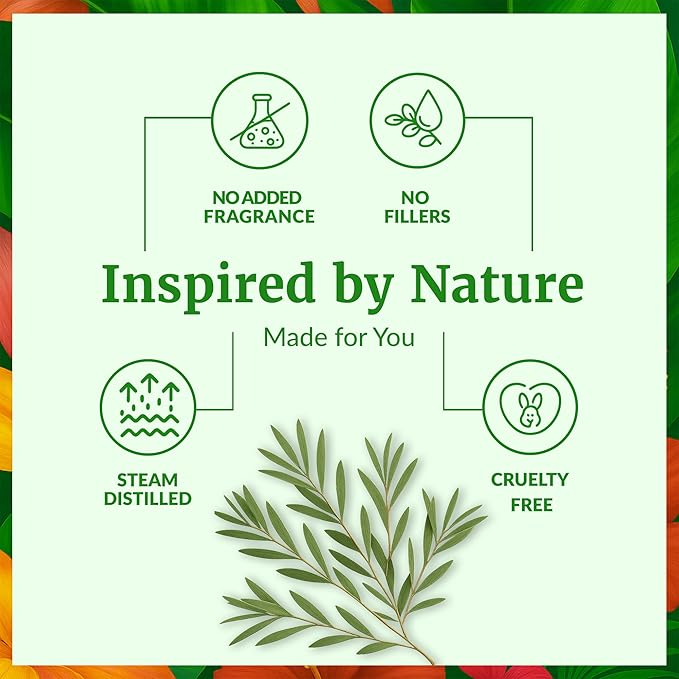 SVA Tea Tree Essential Oil – 4 Fl Oz – 100% Natural Tea Tree Oil - for Diffuser, Hair Care, Face, Skin Care, Aromatherapy, Scalp and Body Massage, Soap and Candle Making – with Dropper