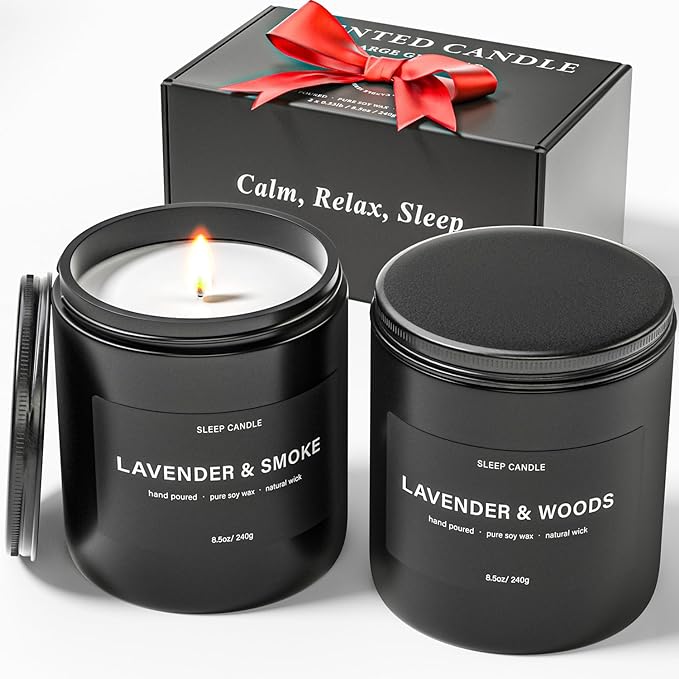 Scented Candles for Men, BOYUJK Candles for Home Scented, Candle Set for Stress Relief and Promote Sleep, Birthday Gifts for Men (1.1lb, 480g)