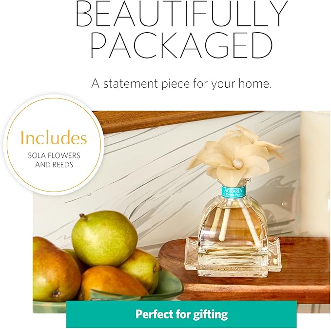 AGRARIA AirEssence Flower and Reed Diffuser Set, Handmade Sola Flower Botanical Home Fragrance Set, Scented Oil Reed Diffuser Gift for All Occasions