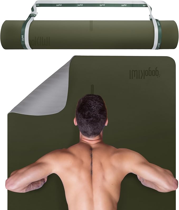Gogokiwi Extra Wide Yoga Mat for Men Women (72"L x 36"W) Non Slip Fitness & Exercise Mat with Alignment Marks for Yoga, Pilates, Floor Workouts