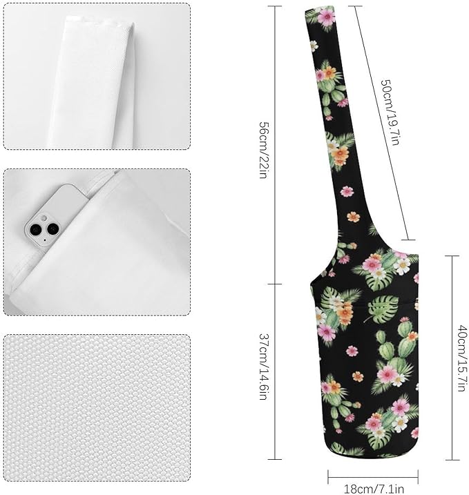 Meaudiwes Stylish Yoga Mat Bags Sports Yoga Totes Fits Most Size Mats Exercise Mat Carrier Storage Bag Yoga Gifts for Women