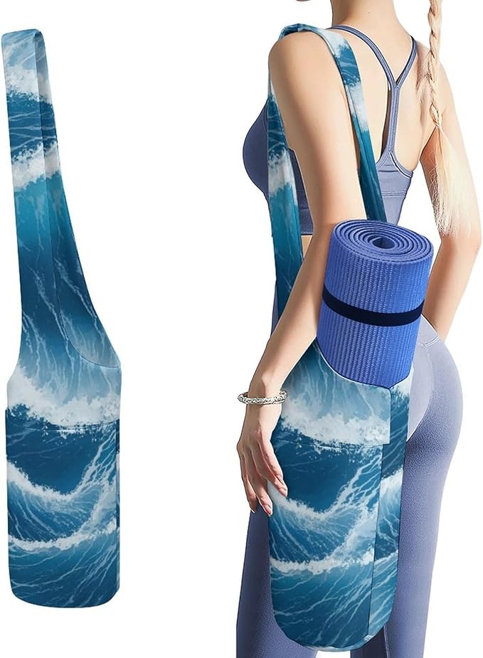 Aiyoolee Yoga Mat Carrier Portable Single Shoulder Strap Bag with Pocket for Gym Yoga Workout Travel