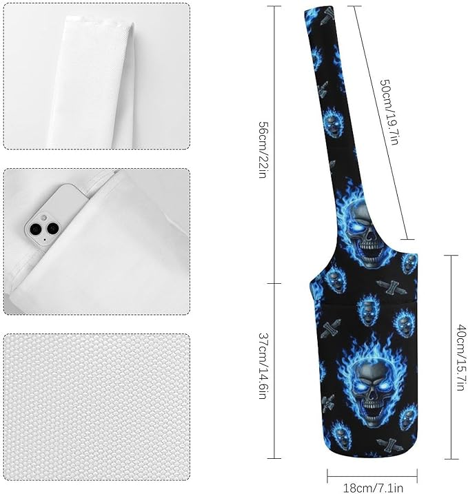 Aiyoolee Fashion Yoga Mat Bag with Large Pocket, Long Tote Yoga Bag Fit Most Mats Accessories