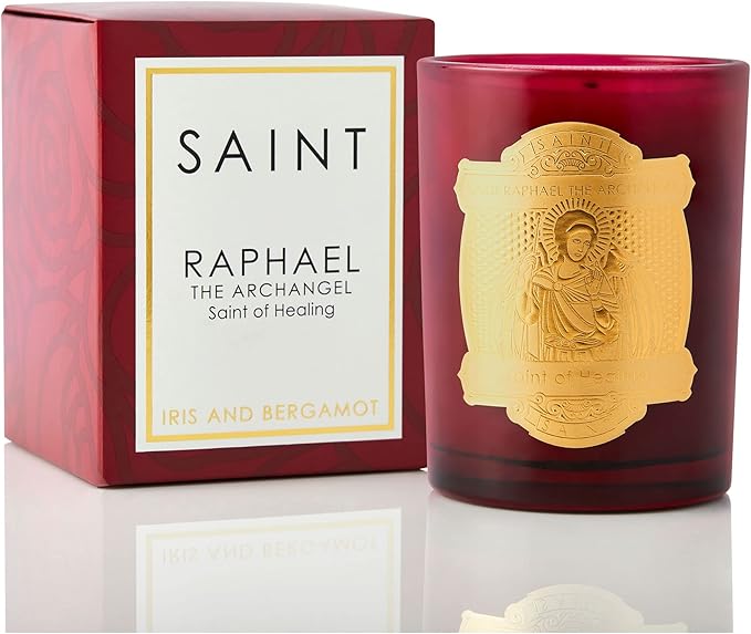 SAINT Saint Raphael The Archangel Scented Candle with Prayer and Prayer Coin, Saint of Healing, Soy Coconut Aromatherapy Candle with 80 Hour Burn Time, Special Edition