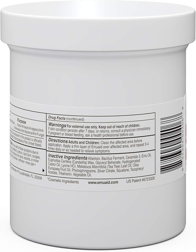 emuaid EMUAIDMAX Eczema Ointment, Maximum Strength Soothing Relief for Eczema, Psoriasis, Athlete’s Foot, Jock Itch, Rashes, Itchy, Dry, Irritated Skin and Minor Skin Irritations, 16oz
