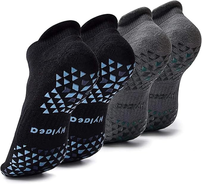 Hylaea Unisex Non Slip Socks with Grip for Yoga, Hospital, Pilates, Barre | Ankle, Cushioned